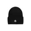 Moncler Women Beanie Wool And Cashmere Hat In Black