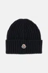 Moncler Women Beanie Wool And Cashmere Hat In Black
