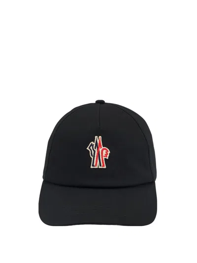 Moncler Grenoble Branded Baseball Cap In Black