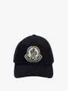 Moncler Logo Detail Cotton Baseball Cap In Black