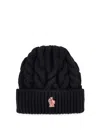Moncler Grenoble Logo Embroidered Knitted Beanie In Black