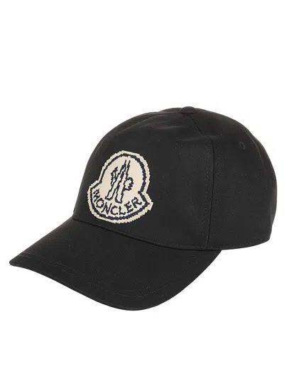 Moncler Black Logo-applique Cotton Baseball Cap