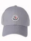 Moncler Classic Six-panel Cap With Logo Patch In Gray