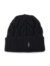 Moncler Grenoble Cable Knit Virgin Wool Hat In Black