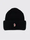 Moncler Grenoble Logo Patch Knitted Beanie In Black