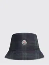 Moncler Checked Pattern Reversible Bucket Hat Design In Blue
