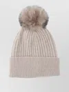 Moncler Hat Pom Detail Ribbed Texture Design In Gray