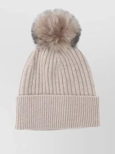 Moncler Hat Pom Detail Ribbed Texture Design
