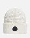 Moncler Textured Knit Hat With Folded Brim In White