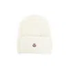 Moncler White Virgin Wool Hat In White