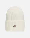 Moncler Ribbed-knit Wool Beanie In White