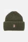 Moncler Logo Wool Beanie In Green