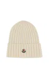 Moncler Hat With Logo In Neutral