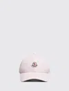 Moncler Gabardine Baseball Cap With Logo Patch In Pink