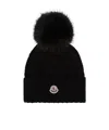 Moncler Black Wool And Cashmere Beanie With Pompon In Black