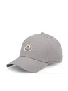 Moncler Grey Cotton Gabardine Baseball Cap In Gray