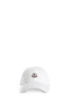 Moncler Mens Logo-patch Cotton Baseball Cap Natural In White
