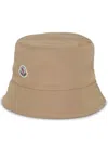 Moncler Logo Beige Bucket Hat In Beige