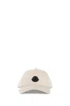 Moncler Men Cotton Gabardine Baseball Cap In Beige