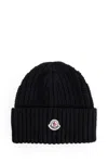 Moncler Women Beanie Wool And Cashmere Hat In Black