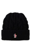 Moncler Grenoble Logo Embroidered Knitted Beanie In Black