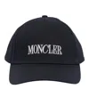 Moncler Embroidered Logo Cap With Curved Brim In Blue