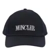 Moncler Embroidered Logo Cap With Curved Brim In Blue