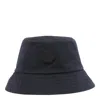 Moncler Logo Bucket Hat Featuring Structured Crown In Blue
