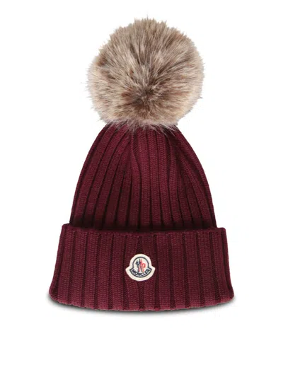 Moncler Hats In Burgundy