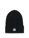 Moncler Women Wool Beanie Hat In Black