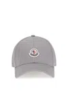 Moncler Grey Cotton Gabardine Baseball Cap In Gray