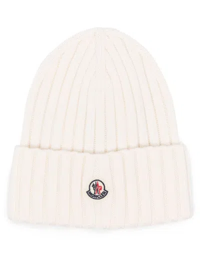 Moncler Hats Light And Natural In White