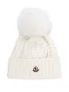 Moncler White Pom-pom Beanie In White