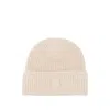 Moncler Cashmere Ribbed Knit Beret With Turn-up Brim In Neutral