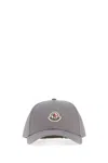 Moncler Grey Solid Logo Baseball Hat In Gray
