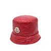 Moncler Diamond Quilted Nylon Bucket Hat In Red