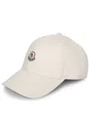 Moncler White Baseball Cap In White