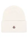 Moncler Ribbed-knit Wool Beanie In White