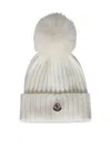 Moncler White Pom-pom Beanie In White