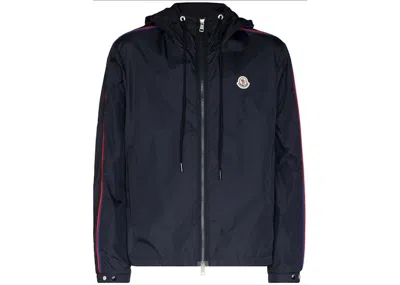 Pre-owned Moncler Hattab Logopatch Hooded Rain Jacket In Navy Blue
