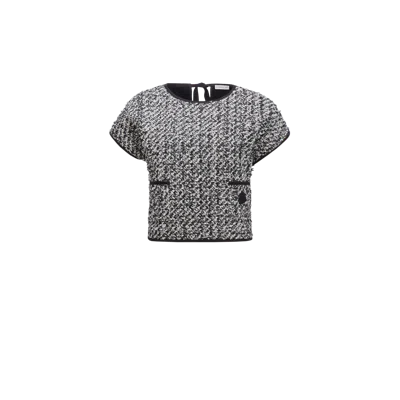 Moncler Haut En Soie Et Tweed In Multicolore