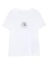 Moncler Heart-embroidered Cotton T-shirt In Gray