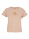 Moncler Heart-embroidered T-shirt In Pink