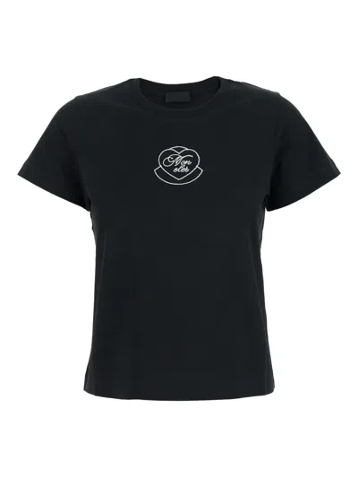 Moncler Heart-logo T-shirt In Black