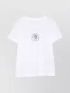 Moncler Heart Motif Short Sleeve Crew Neck Top In White