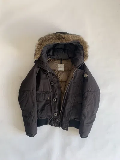 Pre-owned Moncler Heavy Down Winter Bomber In Dark Gray