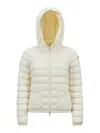 Moncler Hede Hooded Short Down Jacket White In Nude & Neutrals