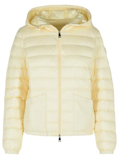 Moncler 'hede' Ivory Nylon Down Jacket In Yellow