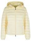 Moncler 'hede' Ivory Nylon Down Jacket In Yellow