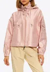 Moncler Cassiopea Hooded Shell Jacket In Pink